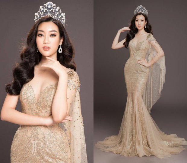 Hoa hậu Đô My Linh đẹp lộng lẫy như nàng tiên thứ thiệt với đầm đuôi cá sang chảnh - Hình 9