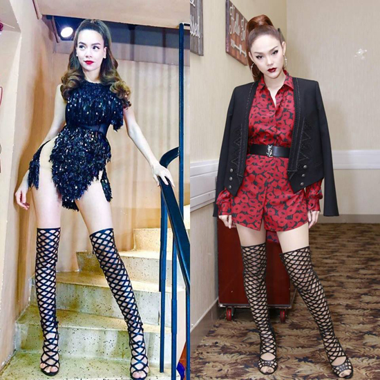Style thời trang đồng điệu của Hồ Ngọc Hà và Minh Hằng - Hình 5