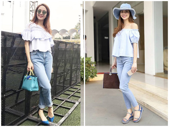 Style thời trang đồng điệu của Hồ Ngọc Hà và Minh Hằng - Hình 3