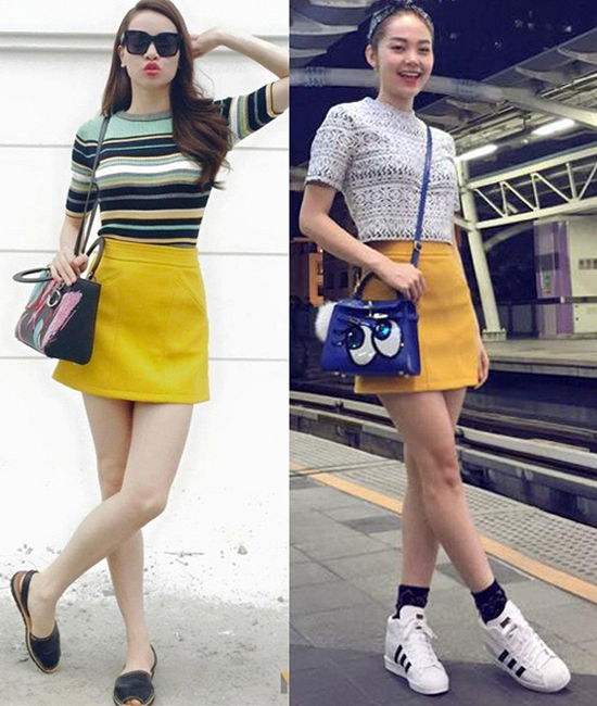 Style thời trang đồng điệu của Hồ Ngọc Hà và Minh Hằng - Hình 2