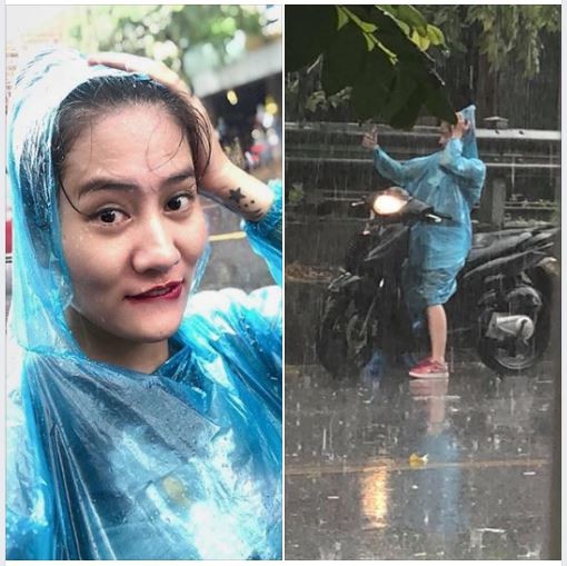 Chụp ảnh tự sướng đón mưa sau đợt nắng nóng đỉnh điểm, cô gái bỗng tạo nên trào lưu hot trên mạng xã hội - Hình 8