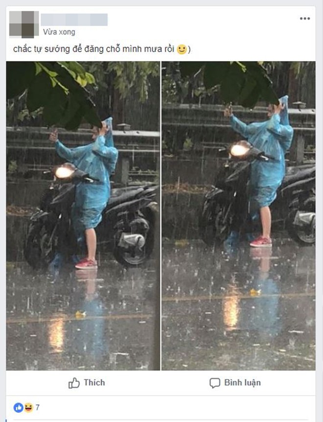 Chụp ảnh tự sướng đón mưa sau đợt nắng nóng đỉnh điểm, cô gái bỗng tạo nên trào lưu hot trên mạng xã hội - Hình 6