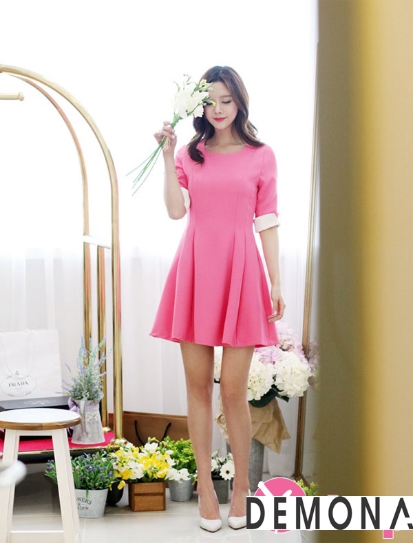 Mua Váy Đầm Xòe Đầm Trắng Cổ V Hở Lưng Tay Phồng Phong Cách Hàn Quốc Xinh  Xắn Trẻ Trung