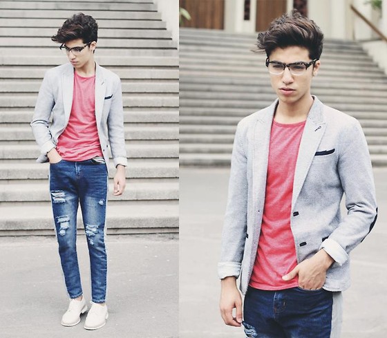 Kết hợp trẻ trung giữa vest quần jeans nam - Hình 5