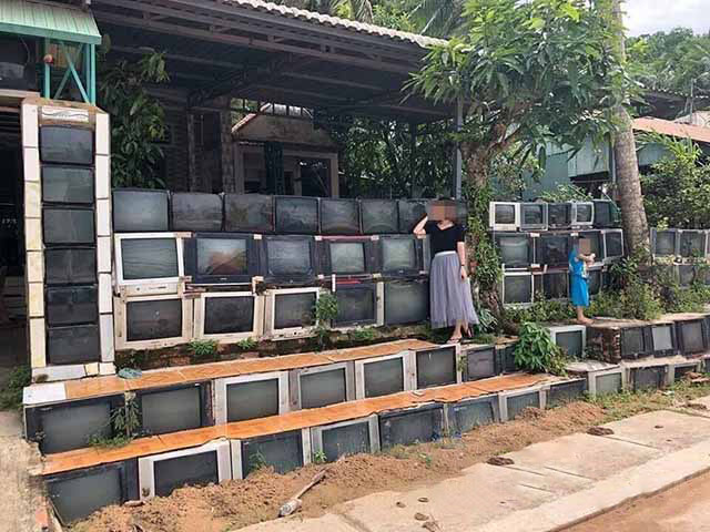 Ngôi nhà sử dụng hàng rào từ tivi cũ ở Việt Nam lên sóng báo nước ngoài - Hình 1