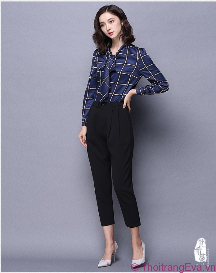 Cách mặc áo sơ mi và quần âu Quý cô Hàn Quốc chuyên diện áo sơ mi  quần  âu theo style tối giản
