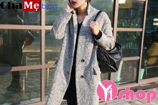 Áo khoác dạ nữ dáng dài đẹp đông 2018 - 2019 kiểu Hàn Quốc không lạnh - Hình 5