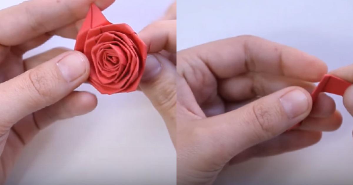 Cách làm hoa hồng bằng giấy cuộn đơn giản nhất là gì? 
