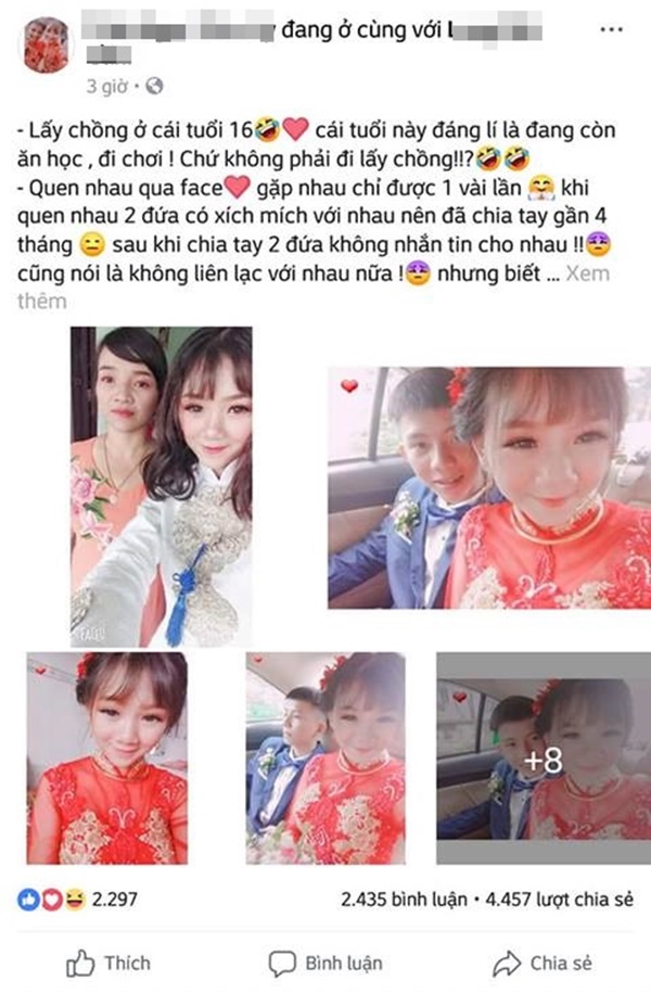 Cô dâu 16 ổi viết teen code theo chồng về dinh, chụp ảnh với mẹ ai cũng  hỏi đâu là chị đâu là em - Netizen - Việt Giải Trí