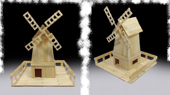 Cách làm mô hình cối xay gió bằng que kem gỗ handmade - Hình 1
