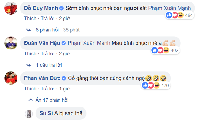 Chết cười với phản ứng của Đức Huy khi thấy Xuân Mạnh đăng ảnh bị chấn thương ở chân - Hình 2