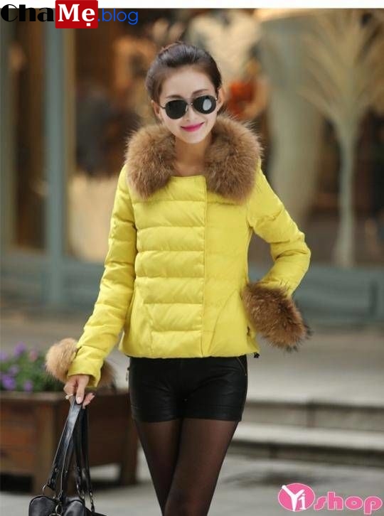 Áo khoác phao nữ màu vàng đẹp rạng ngời mà không chói lóa đông 2019 - Hình 11