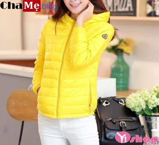Áo khoác phao nữ màu vàng đẹp rạng ngời mà không chói lóa đông 2019 - Hình 6