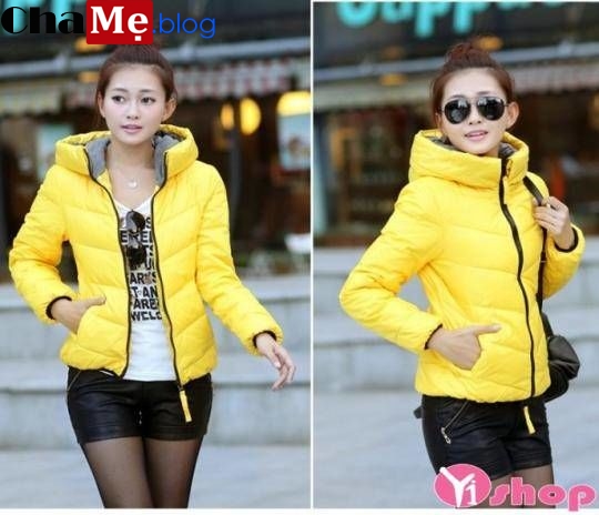 Áo khoác phao nữ màu vàng đẹp rạng ngời mà không chói lóa đông 2019 - Hình 5
