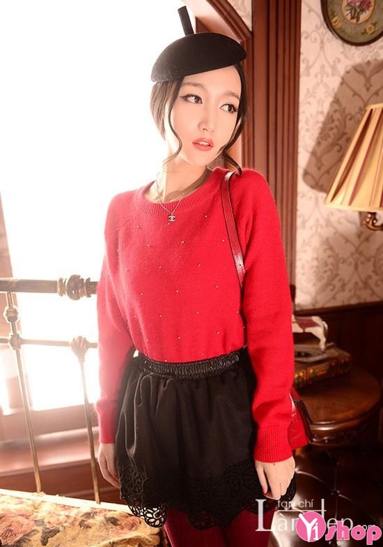 200 Áo len trơn Hàn Quốc tuyệt đẹp đông cho bạn gái khoe cá tính - Hình 20