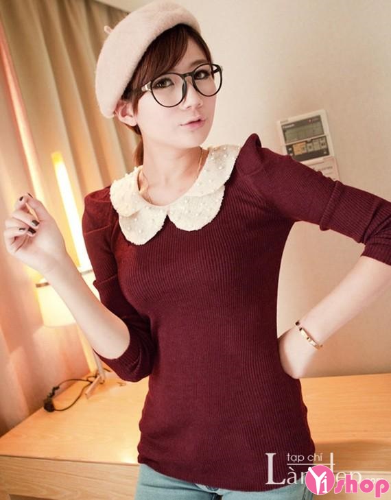 200 Áo len trơn Hàn Quốc tuyệt đẹp đông cho bạn gái khoe cá tính - Hình 1