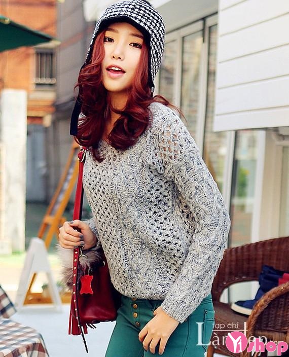200 Áo len trơn Hàn Quốc tuyệt đẹp đông cho bạn gái khoe cá tính - Hình 15