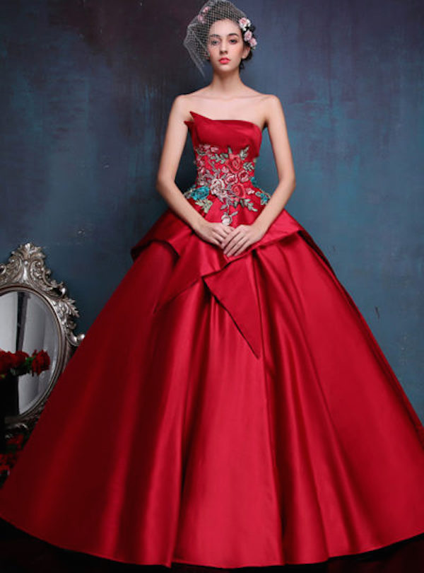 18 kiểu váy cưới màu đỏ đẹp mỹ miều  webdamcuoi