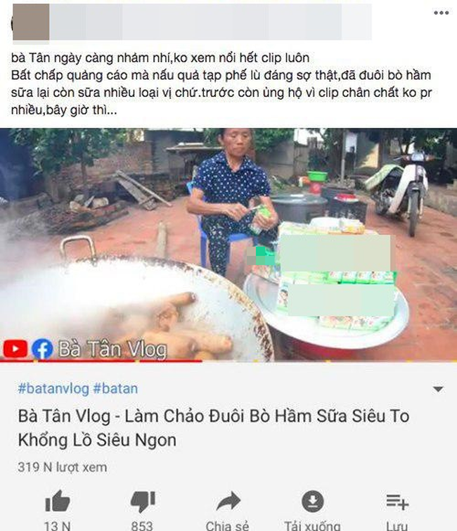 Bà Tân Vlog lại bị dân mạng la ó vì quảng cáo bất chấp, nấu nồi đuôi bò đã hầm đủ thứ gia vị lại còn cho thêm cả loại sữa này!? - Hình 6