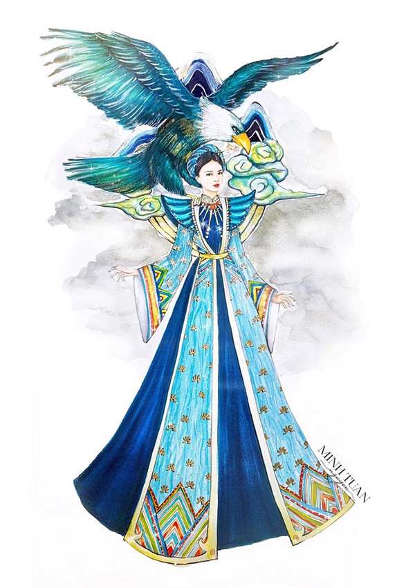 Lộ bạn dạng vẽ phục trang dân tộc bản địa của Á hậu Thúy An - Phong cơ hội sao - Việt Giải  Trí