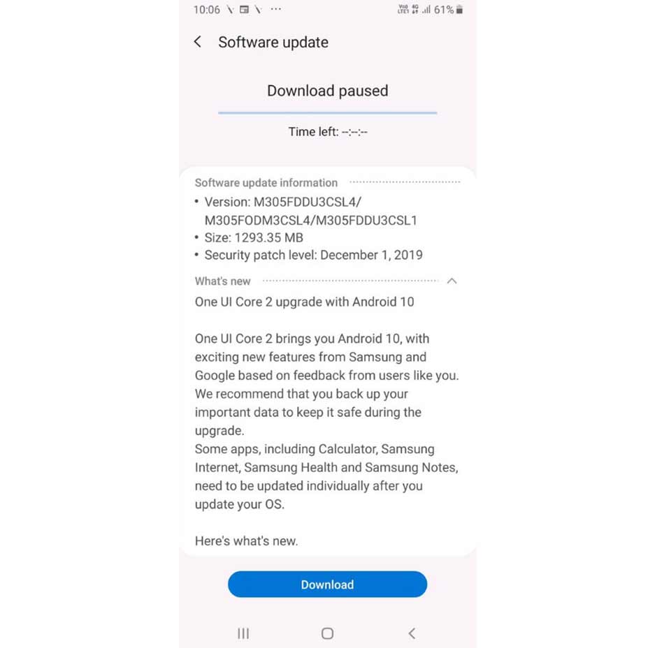 Samsung tung Android 10 cho Galaxy M20 và Galaxy M30 - Hình 1