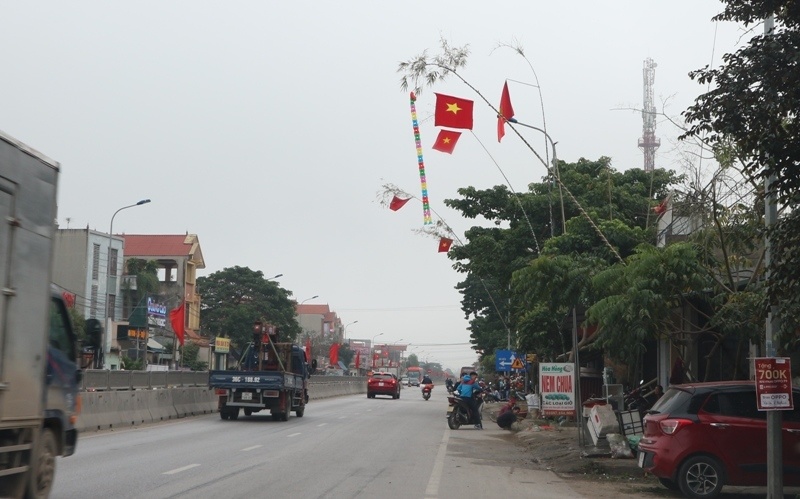 Nguy cơ mất an toàn giao thông trên QL1A khi cây nêu vươn ra đường - Hình 1