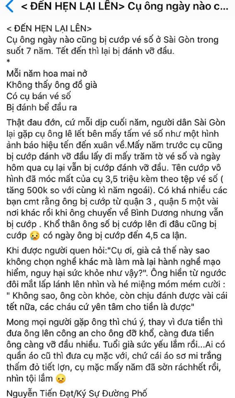 Sự thật đằng sau màn lừa đảo ngoạn mục của cụ ông bán vé số ở Sài Gòn - Hình 1