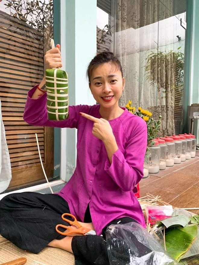 Trịnh Kim Chi, Angela Phương Trinh gói bánh chưng, bánh tét đón Tết - Hình 7