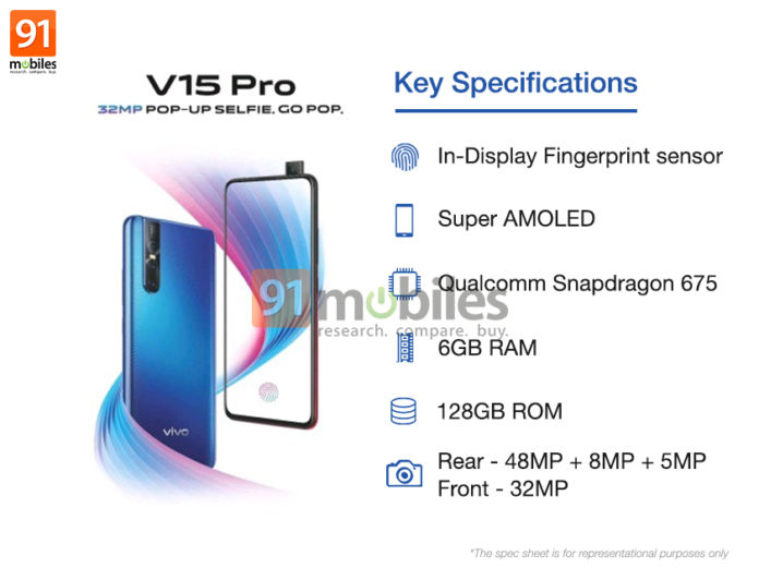 Vivo V15 Pro lộ thông tin có ba camera sau, camera selfie 32 MP - Hình 1