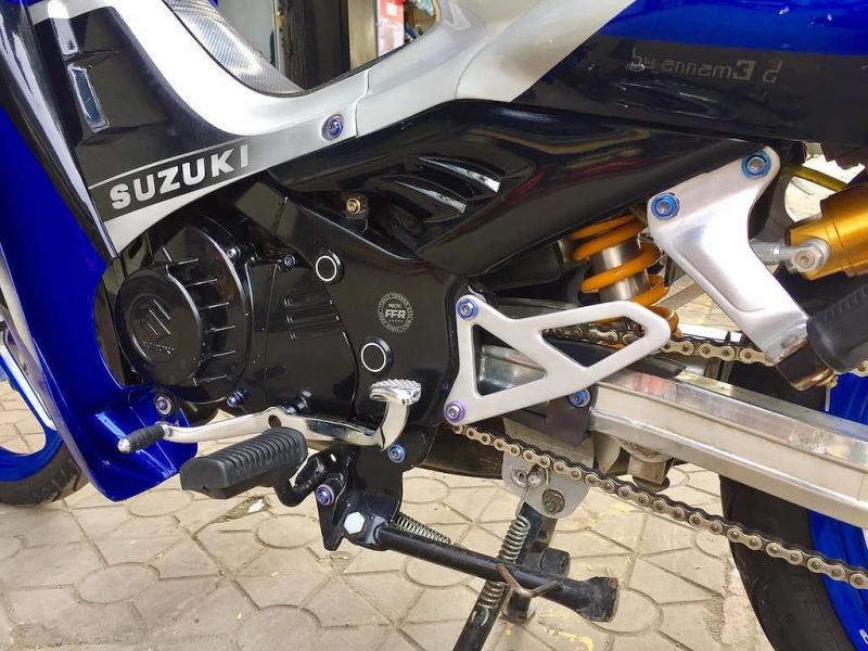 Suzuki Satria 120 xì po được độ kiểng, bắt mắt hơn - Hình 12