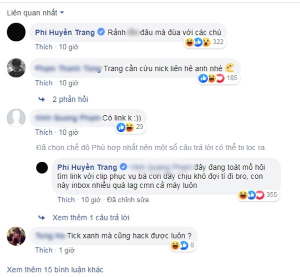 Sau dòng STT lạ, Phi Huyền Trang xác nhận trang Facebook tích xanh đã bị  hack - Netizen - Việt Giải Trí