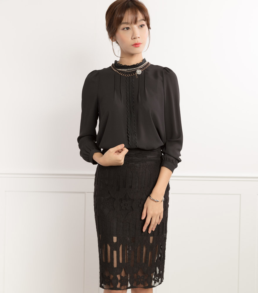 Set áo croptop và chân váy bút chì hồng trẻ trung - JL05 - AloraShop21