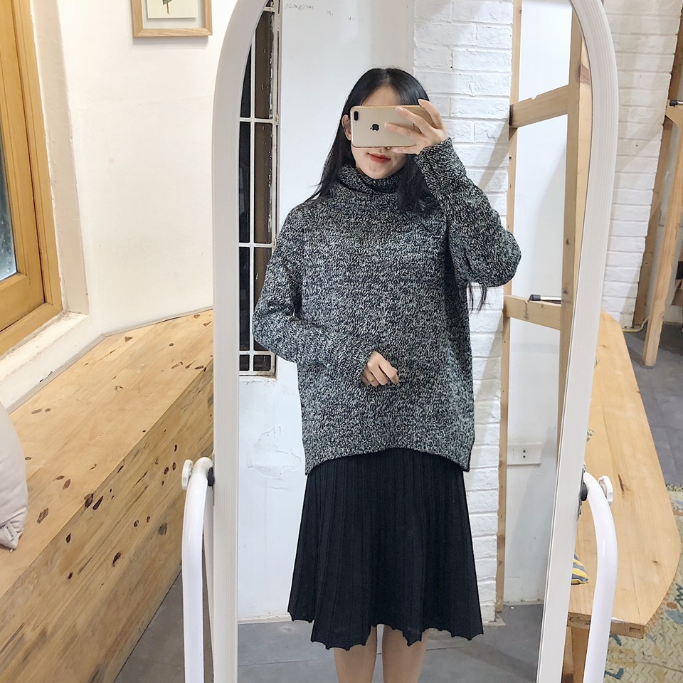 Mix áo len với chân váy xếp ly chuẩn phong cách thu đông  Shopee Blog