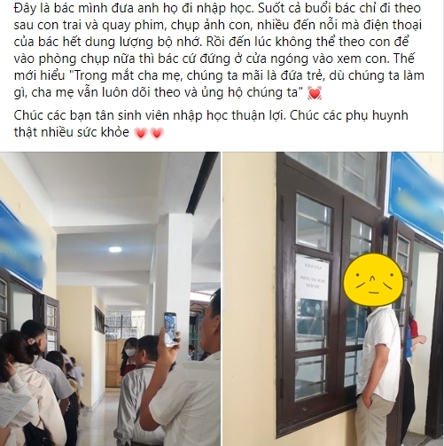 Ông bố chụp ảnh, quay phim đến hết dung lượng bộ nhớ ngày con nhập học - Hình 1