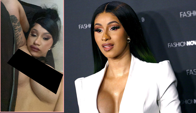 Cardi B mistakenly posts topless photo online - Photo 1