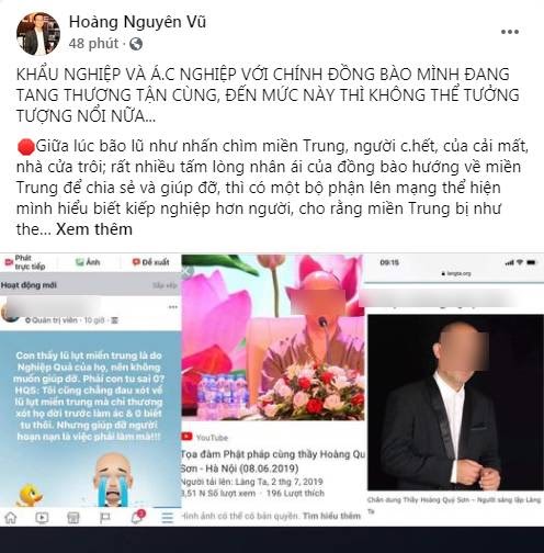 Phẫn nộ Sư thầy độc miệng mắng nhiếc miền Trung kiếp trước ở ác nên kiếp này bị quả báo - Hình 1