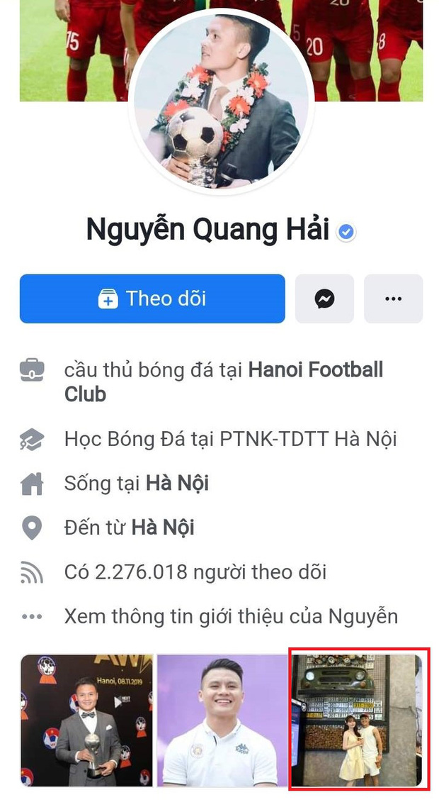 1 tuần sau scandal cắm sừng, Quang Hải đặt lại ảnh Huỳnh Anh ở mục đáng chú ý trên Facebook - Hình 1