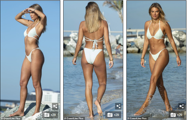 Arabella Chi nóng bỏng gây chao đảo với bikini bé xíu ở biển - Hình 7