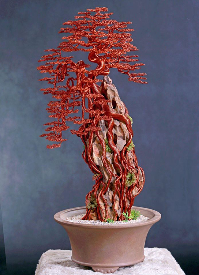 Siêu cây bonsai từ dây đồng, nhôm, đẹp như cây thật, giá bạc triệu - Hình 9