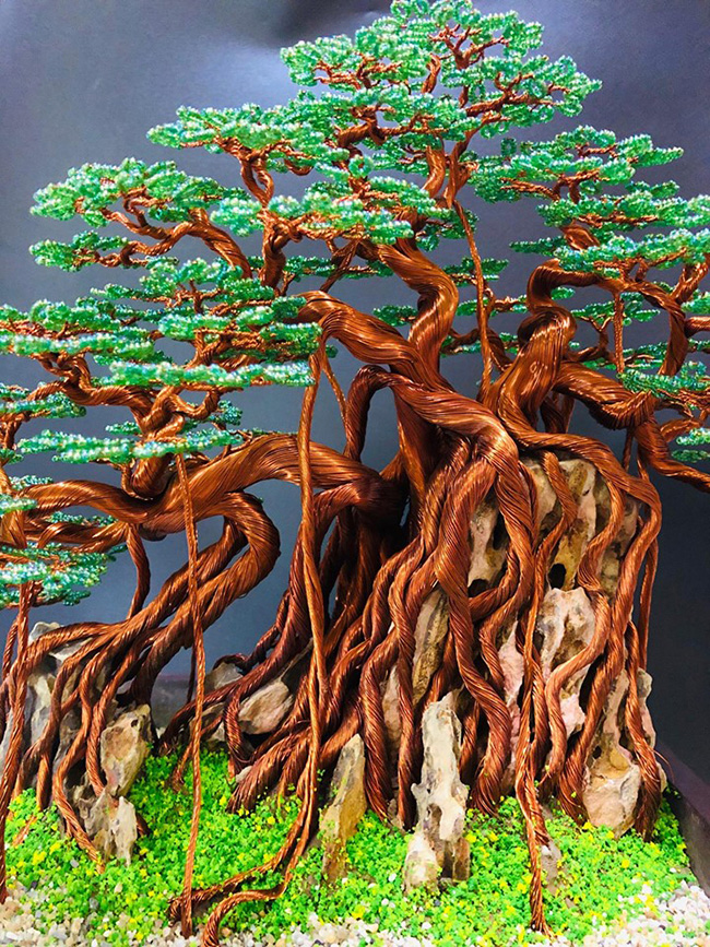 Siêu cây bonsai từ dây đồng, nhôm, đẹp như cây thật, giá bạc triệu - Hình 4
