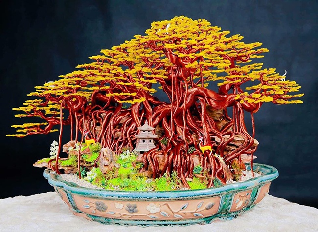 Siêu cây bonsai từ dây đồng, nhôm, đẹp như cây thật, giá bạc triệu - Hình 13