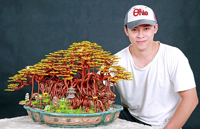 Siêu cây bonsai từ dây đồng, nhôm, đẹp như cây thật, giá bạc triệu - Hình 1