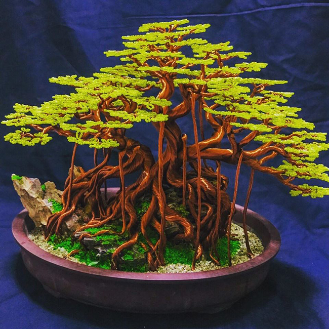 Siêu cây bonsai từ dây đồng, nhôm, đẹp như cây thật, giá bạc triệu - Hình 10