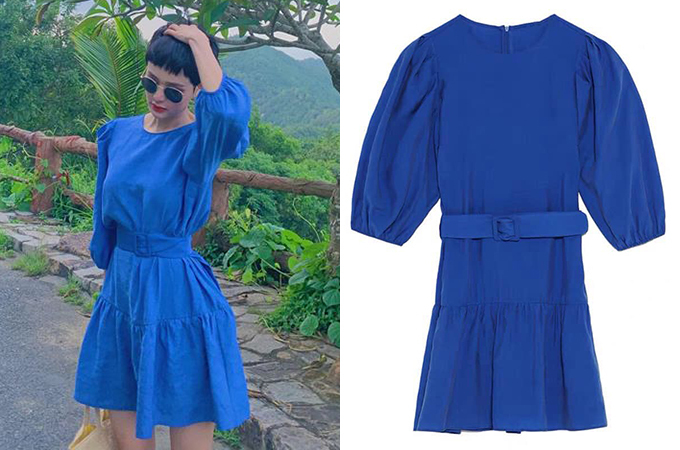 Váy tay bồng dài xanh hoa thêu zara xuất dư xịn  Shopee Việt Nam