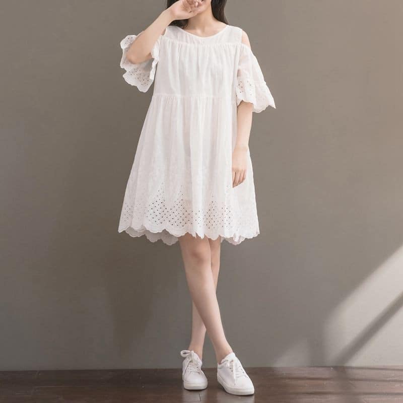 Váy đầm xoè ren trắng công chúa tiểu thư cho bé gái (N01357) - MixASale