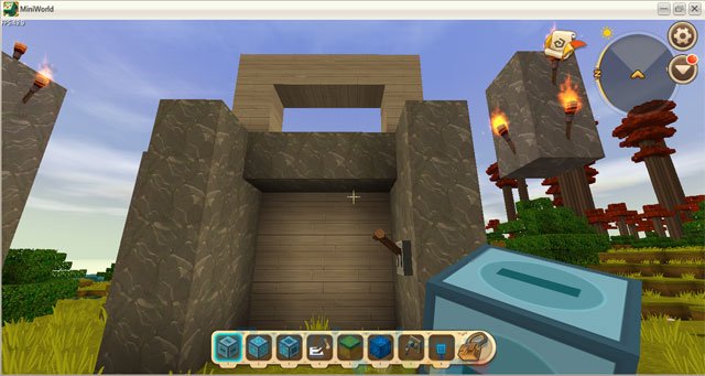 Cách xây nhà nhanh trong Mini World: Block Art - Download.vn