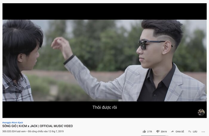 Sau Bạc phận giờ đến Sóng gió, K-ICM và Jack là nghệ sĩ Vpop đầu tiên sở hữu 2 MV 300 triệu view - Hình 1
