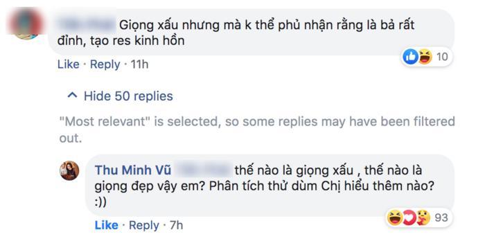 Bị chê giọng xấu, Thu Minh vào tận fanpage về Diva hỏi tội: Thế nào là giọng xấu, thế nào là giọng đẹp vậy em? - Hình 1