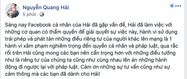 Quang Hải lên tiếng khi bị hack facebook, lộ tin nhắn nhờ người check hàng gái xinh - Hình 3