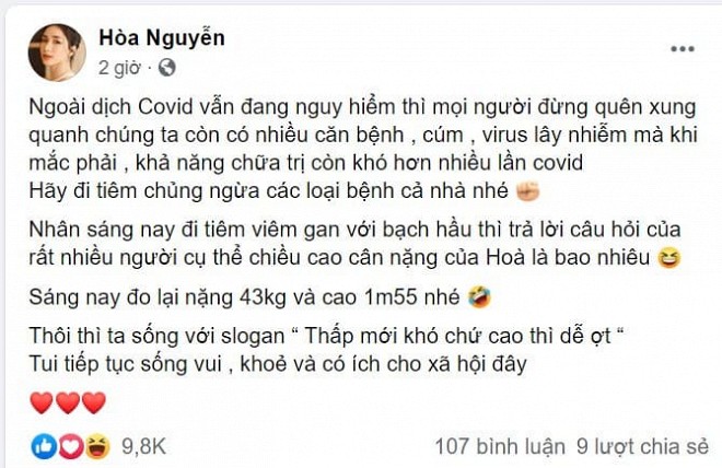 Hòa Minzy tiết lộ cân nặng và chiều cao hiện tại: 6 năm chiều cao giảm đi 2 cm - Hình 1